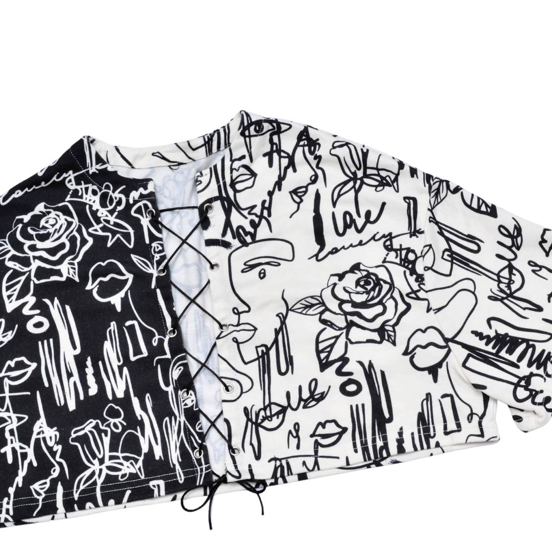 Blusa bicolor abstracta