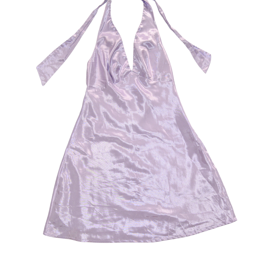 Vestido lila satinado