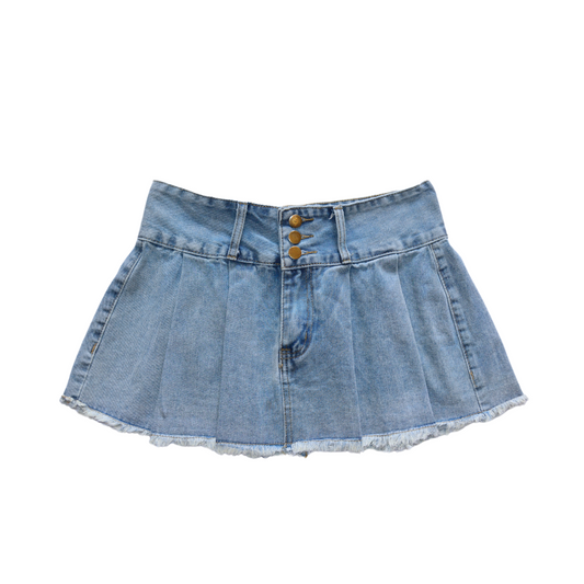Mini skirt denim tableada