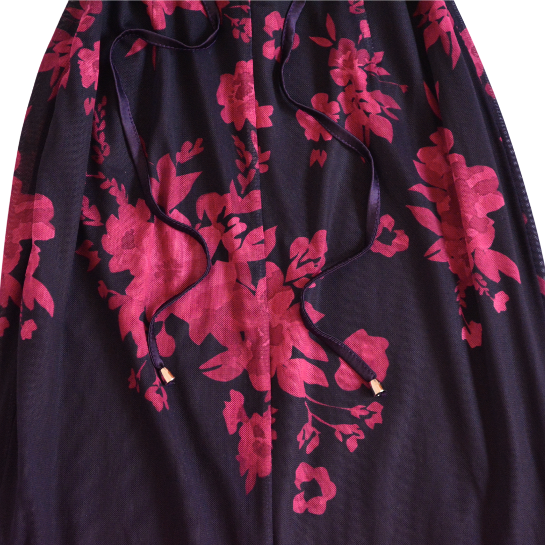 Vestido largo floral mesh