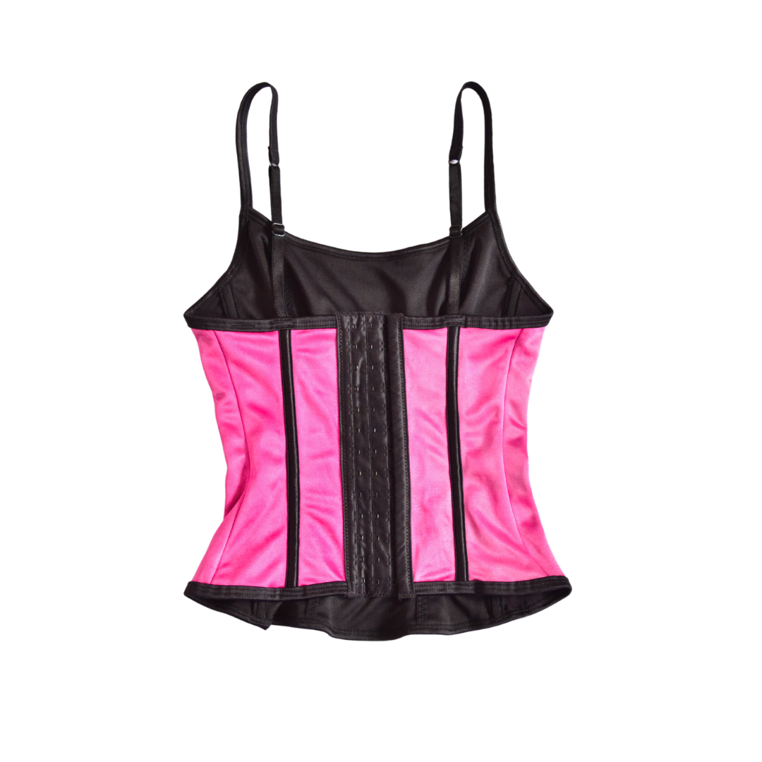 Corset rosa satinado