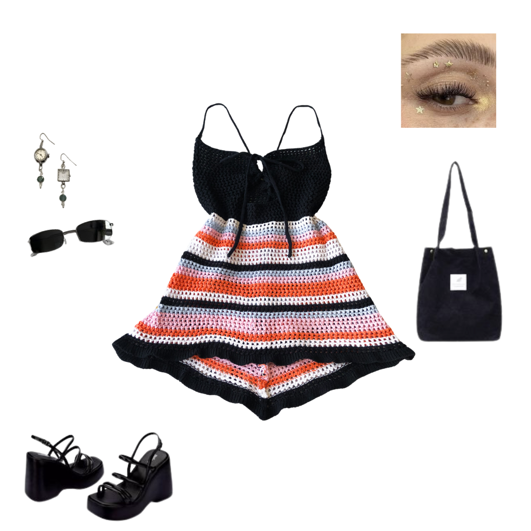 Vestido crochet negro