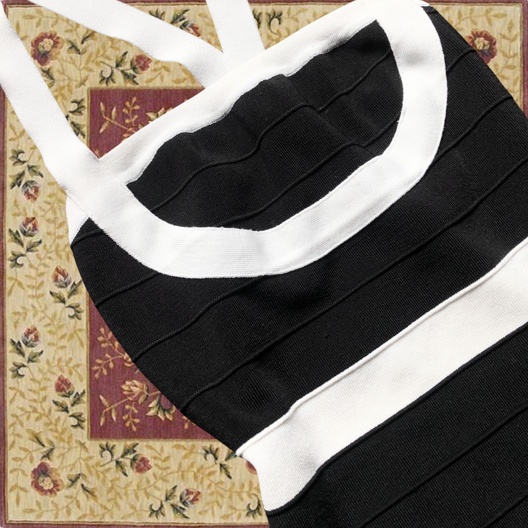 Vestido blanco con negro