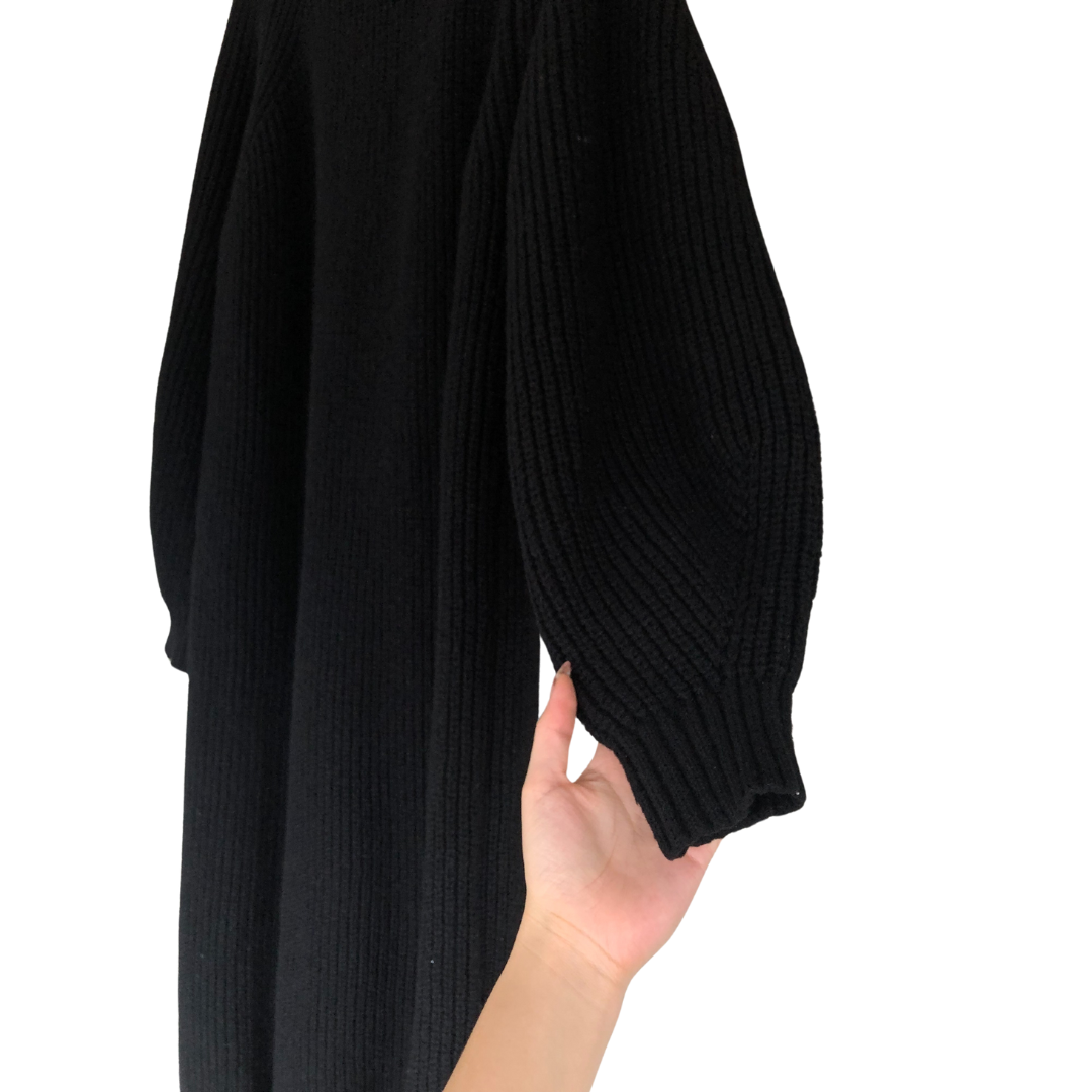 Vestido negro knit largo