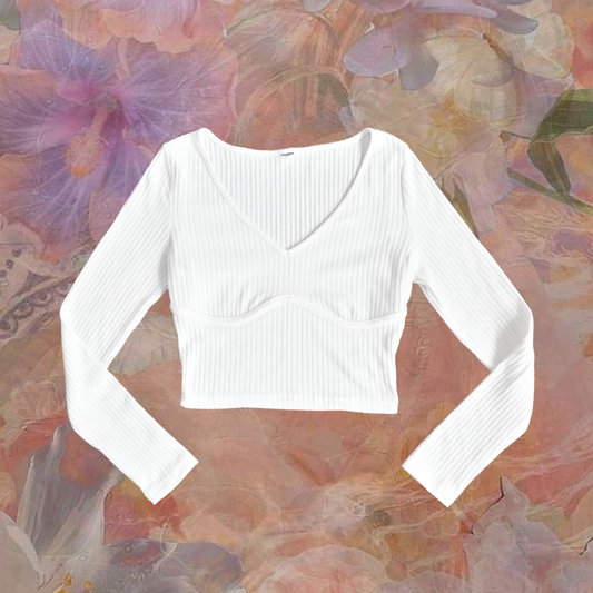 Blusa blanca canelé