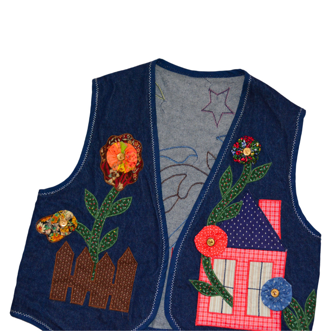 Chaleco vintage 80s bordado