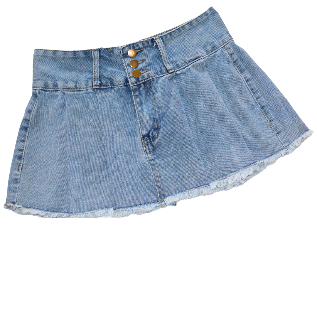 Mini skirt denim tableada