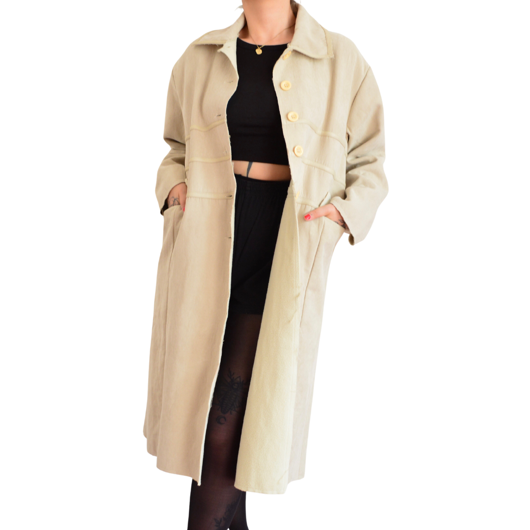 Abrigo largo 90s beige