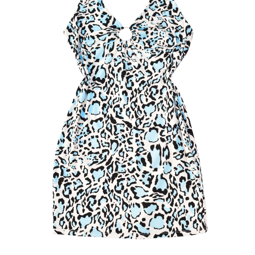 Vestido azul cheetah