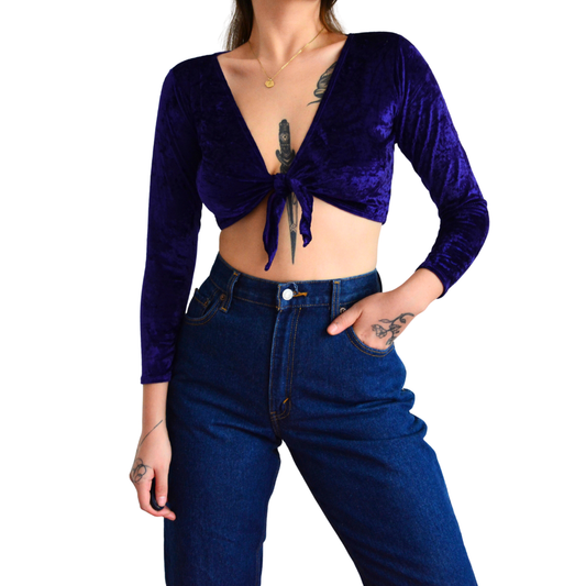 Top velvet morado
