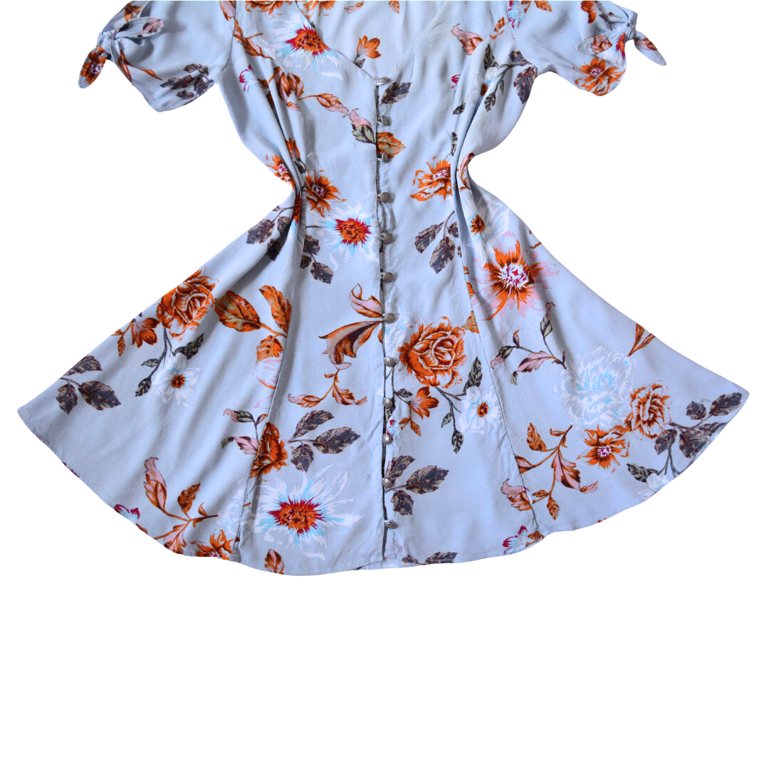 Vestido azul cielo floral