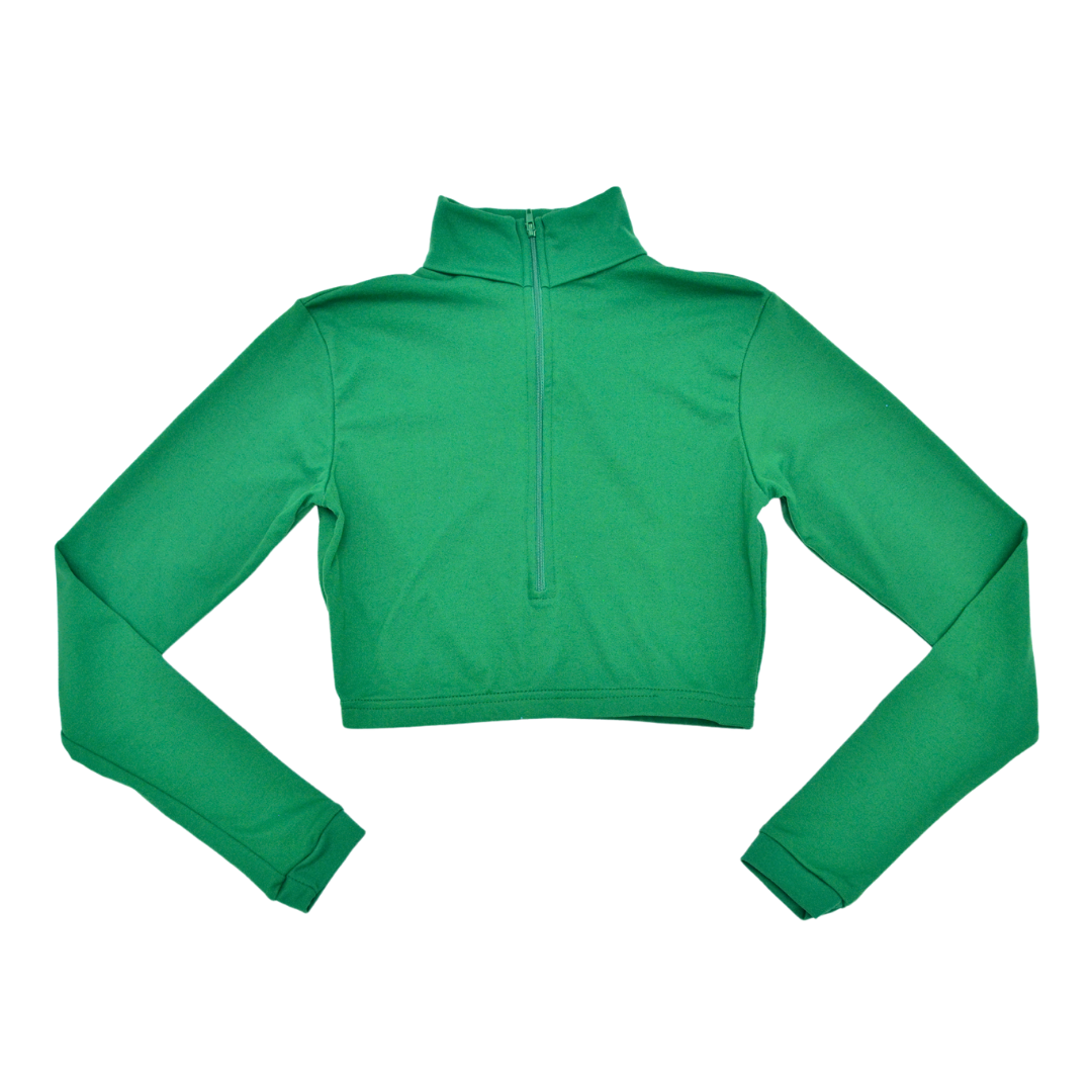 Top verde manga larga y cuello alto