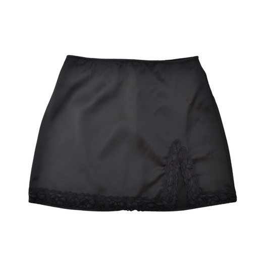 Miniskirt negra satin con abertura