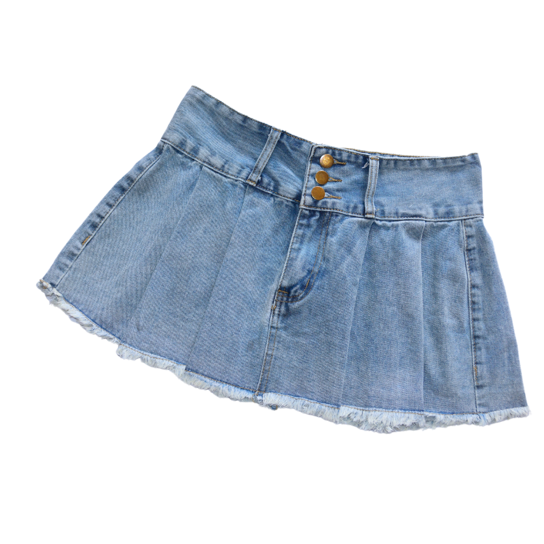 Mini skirt denim tableada