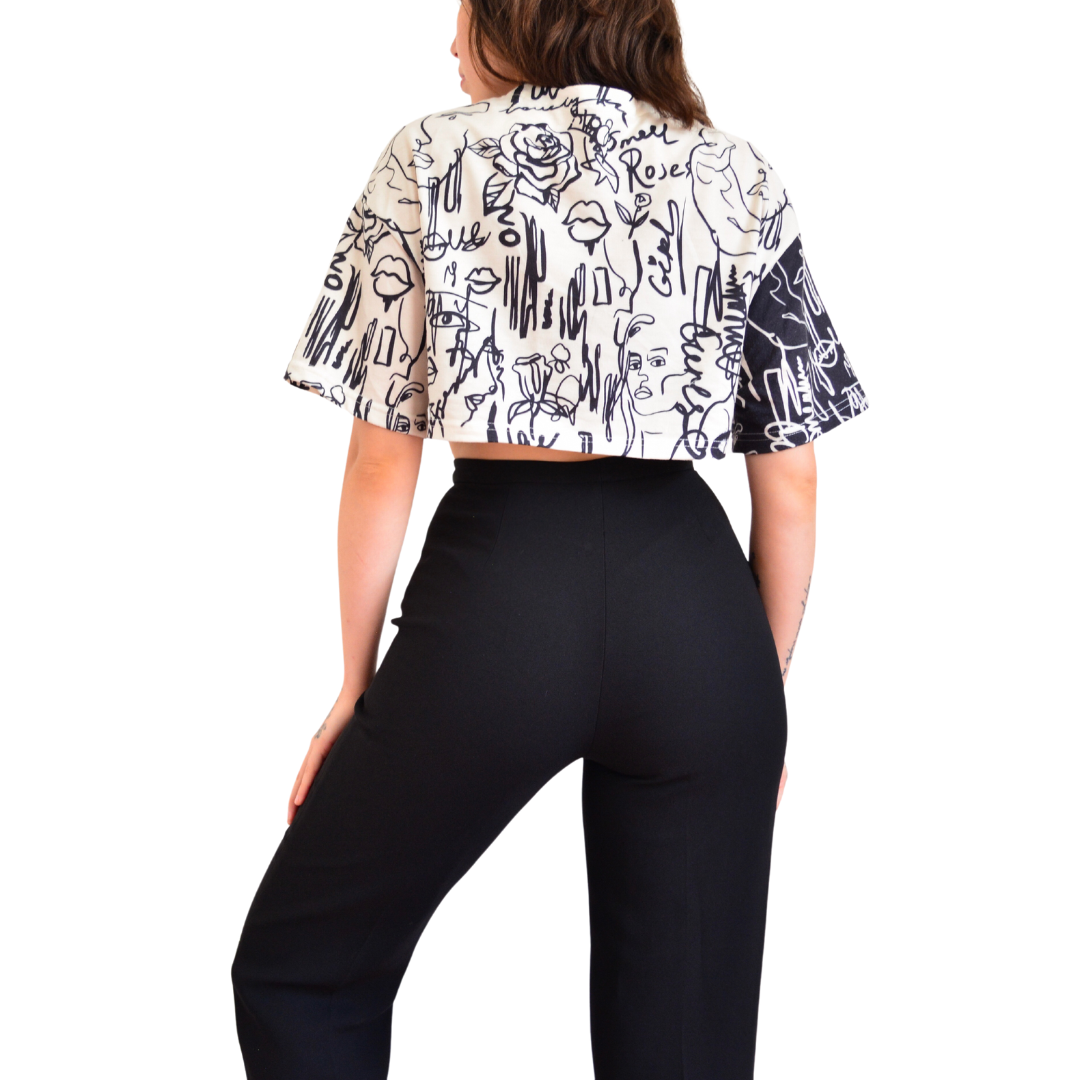 Blusa bicolor abstracta