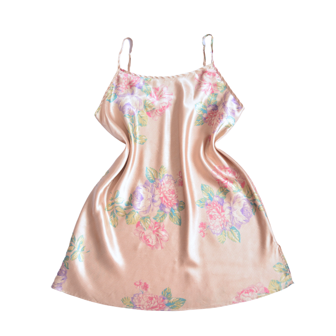 Vestido satinado de flores