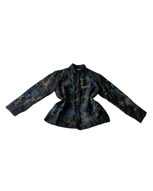 Blusa 90s de seda y canutillo
