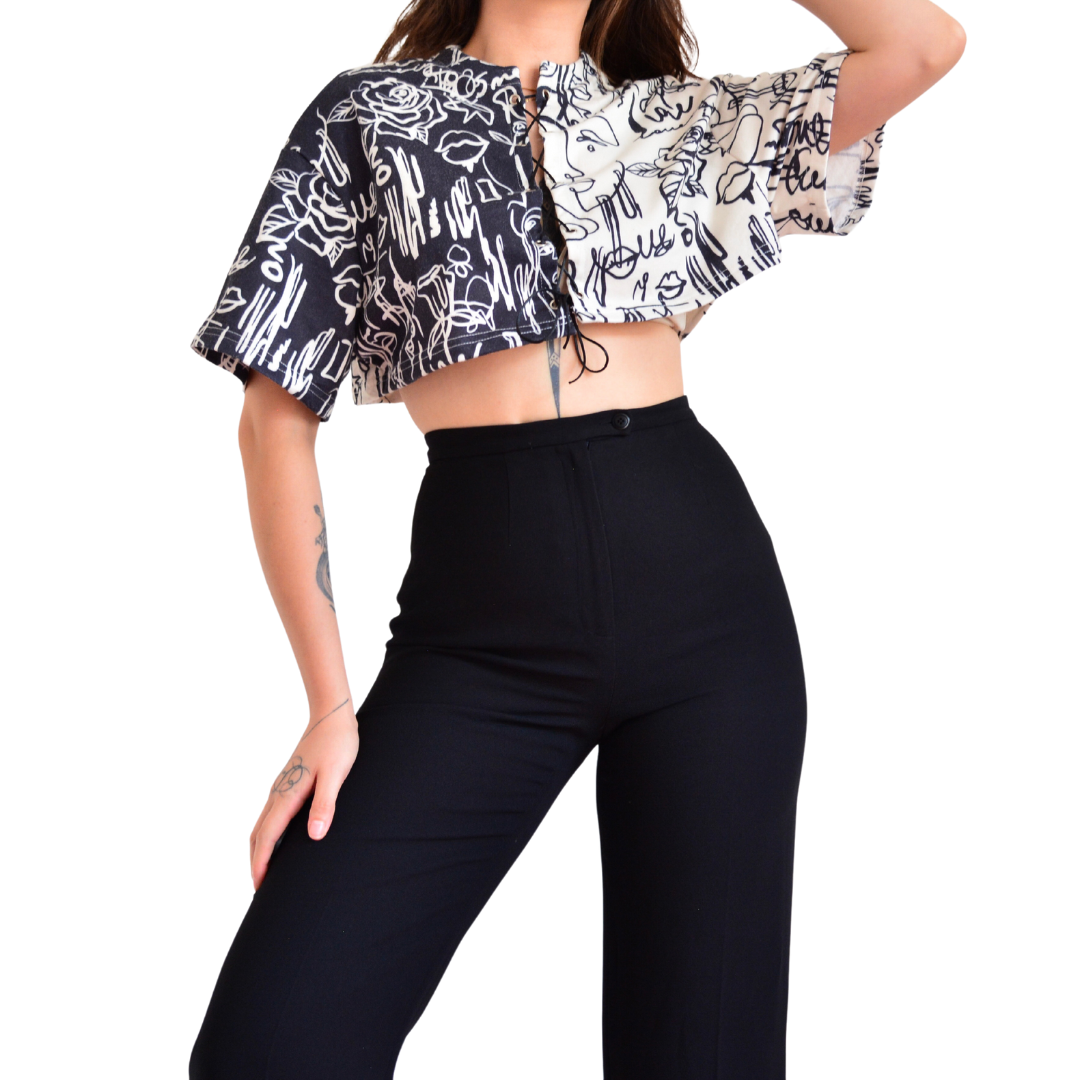 Blusa bicolor abstracta