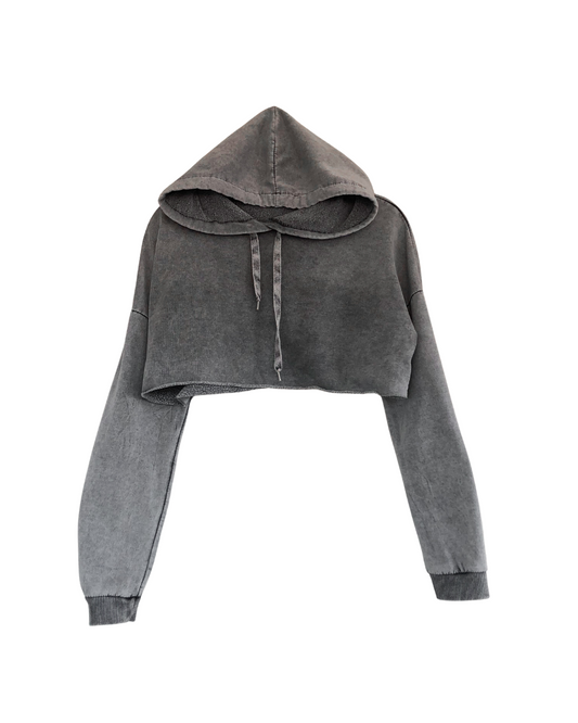 Sudadera cropped gris