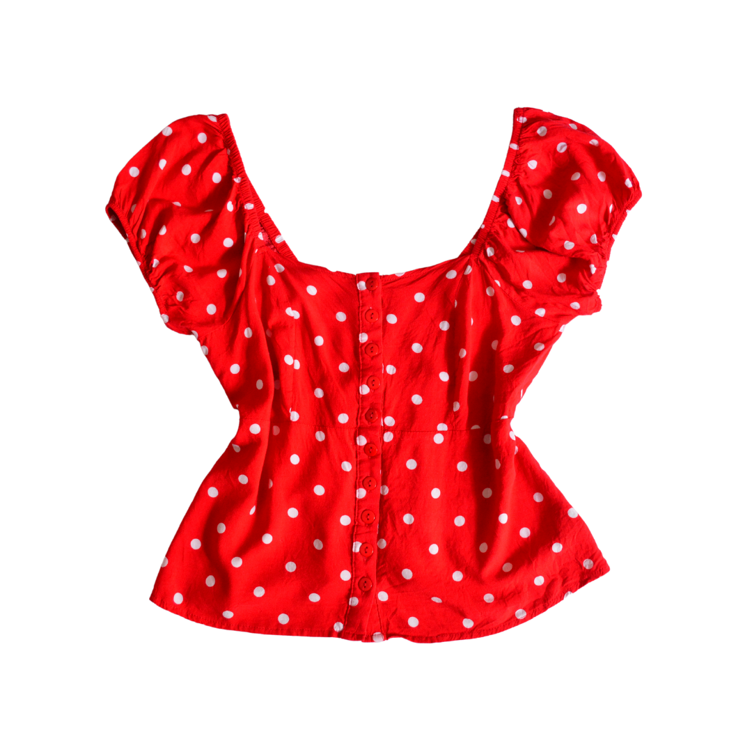 Blusa roja polka dots