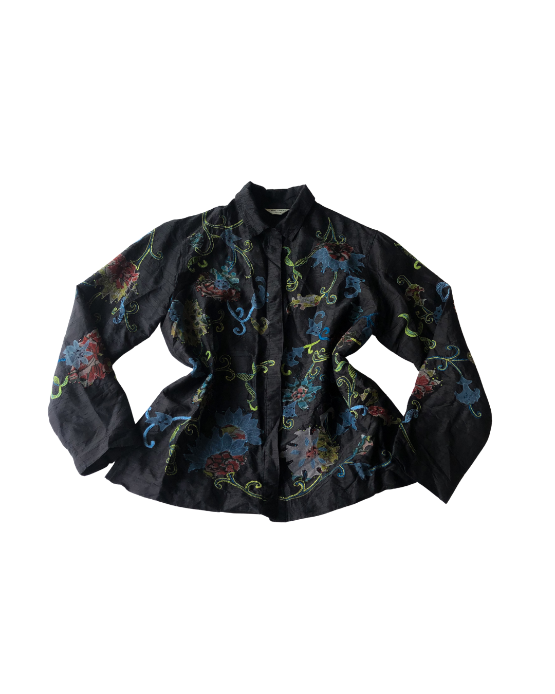 Blusa 90s de seda y canutillo
