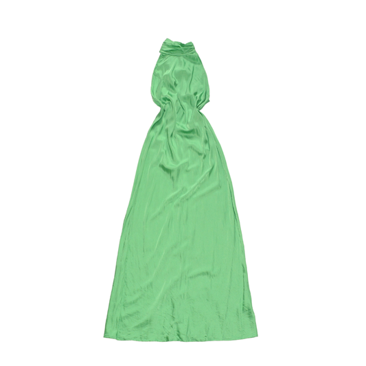 Vestido verde largo de seda