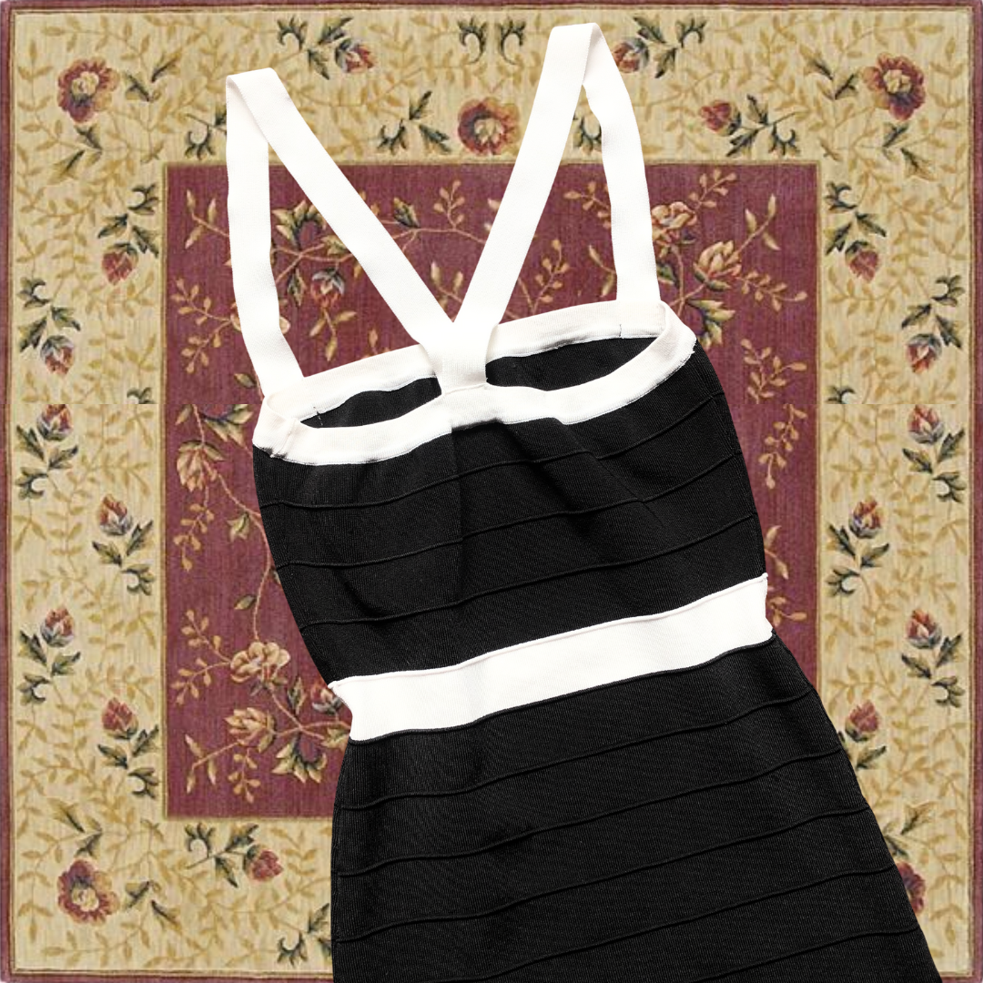 Vestido blanco con negro