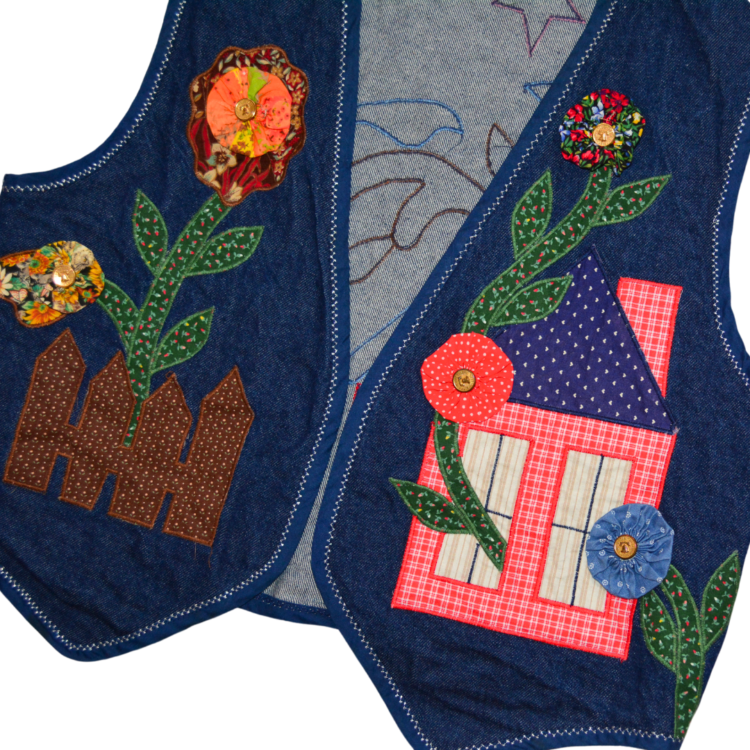 Chaleco vintage 80s bordado