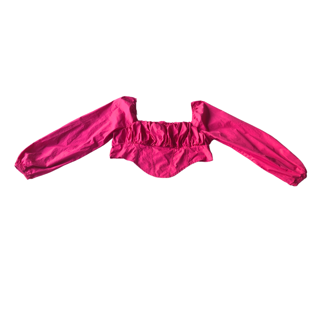 Blusa rosa mexicano corset