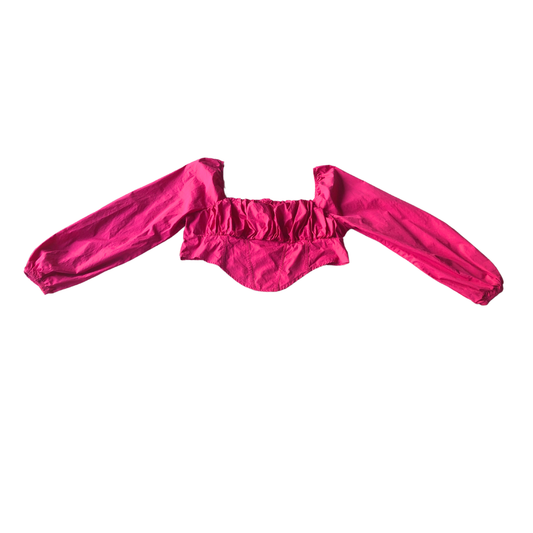 Blusa rosa mexicano corset