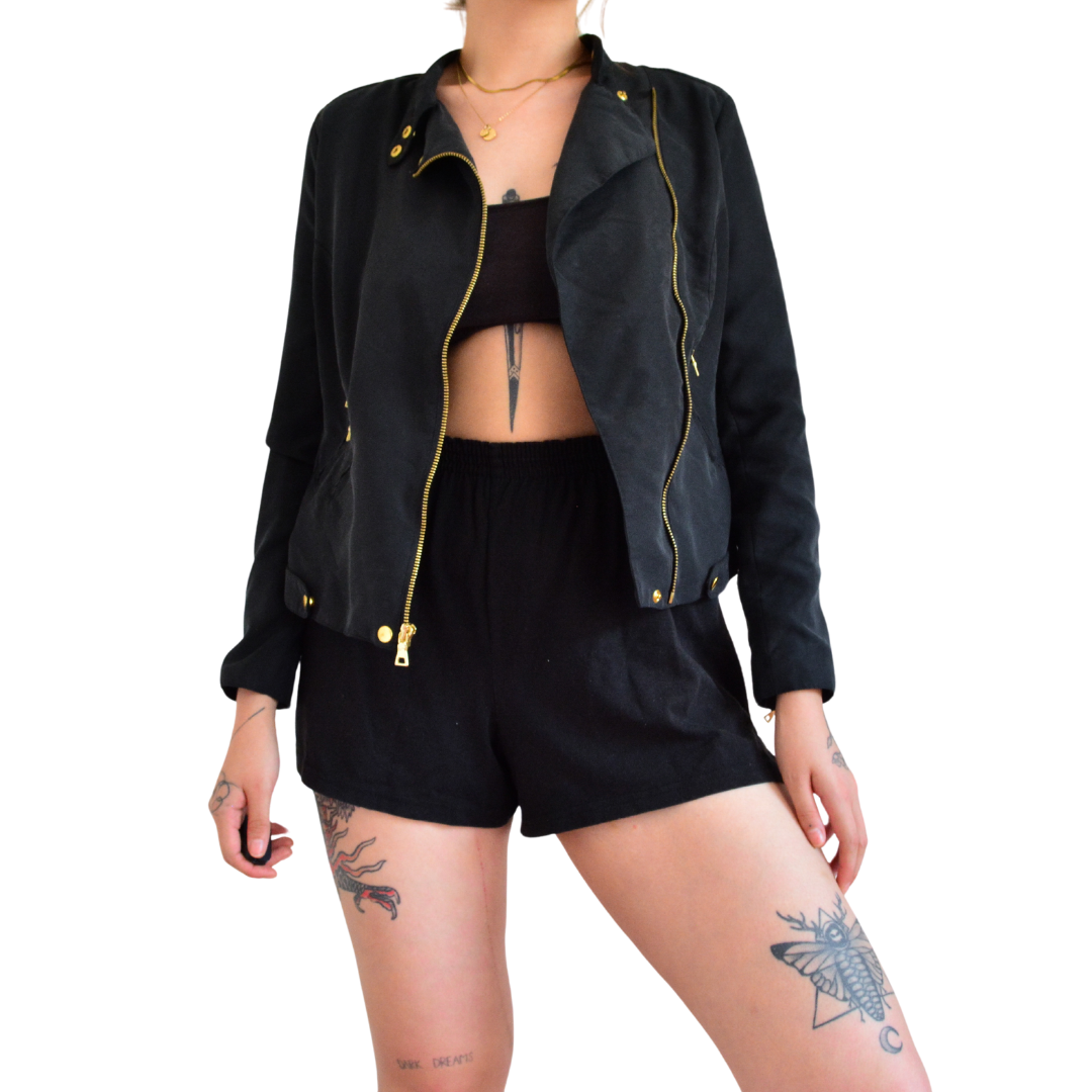 Chamarra negra biker