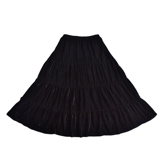 Falda larga negra de terciopelo