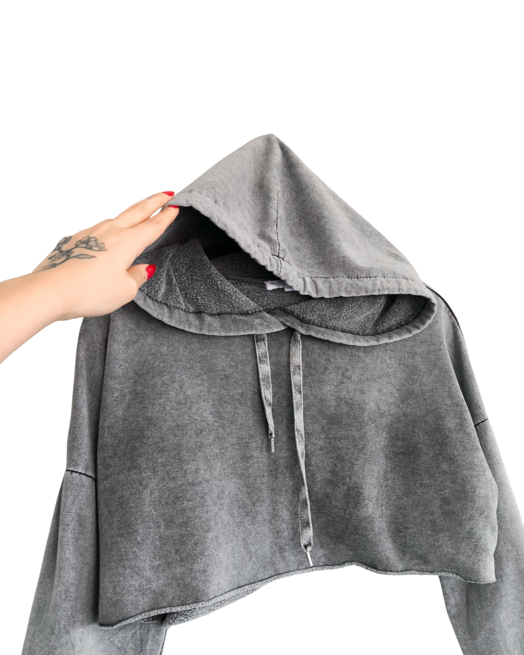 Sudadera cropped gris