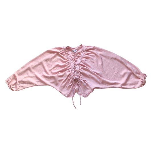 Blusa rosa pastel escote cruzado