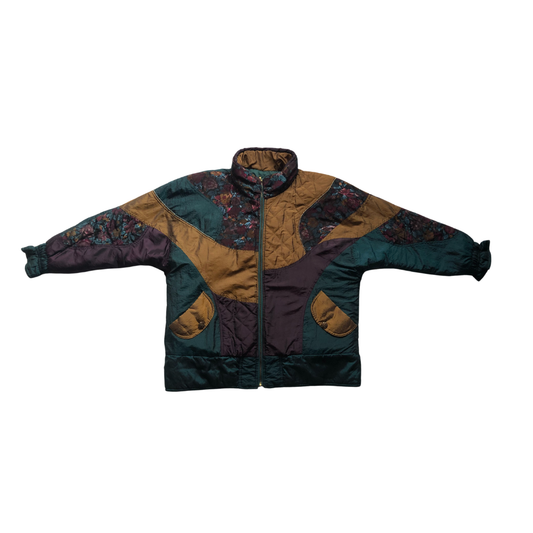 Chamarra 80s bomber patchwok floral