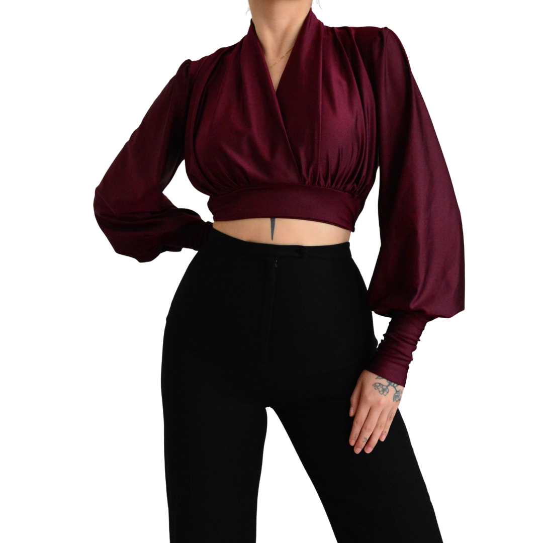 Blusa vino drappeada