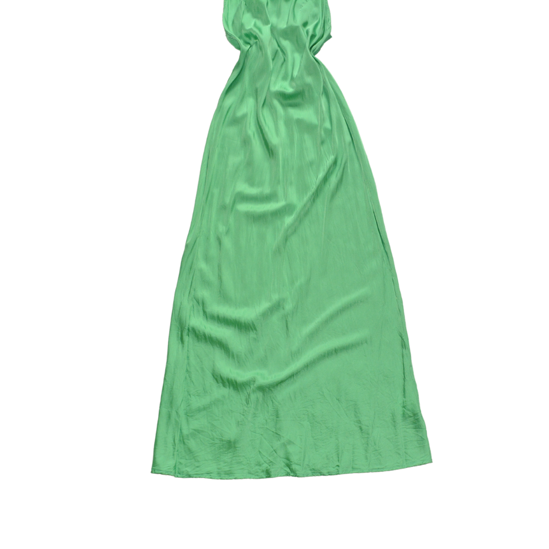 Vestido verde largo de seda