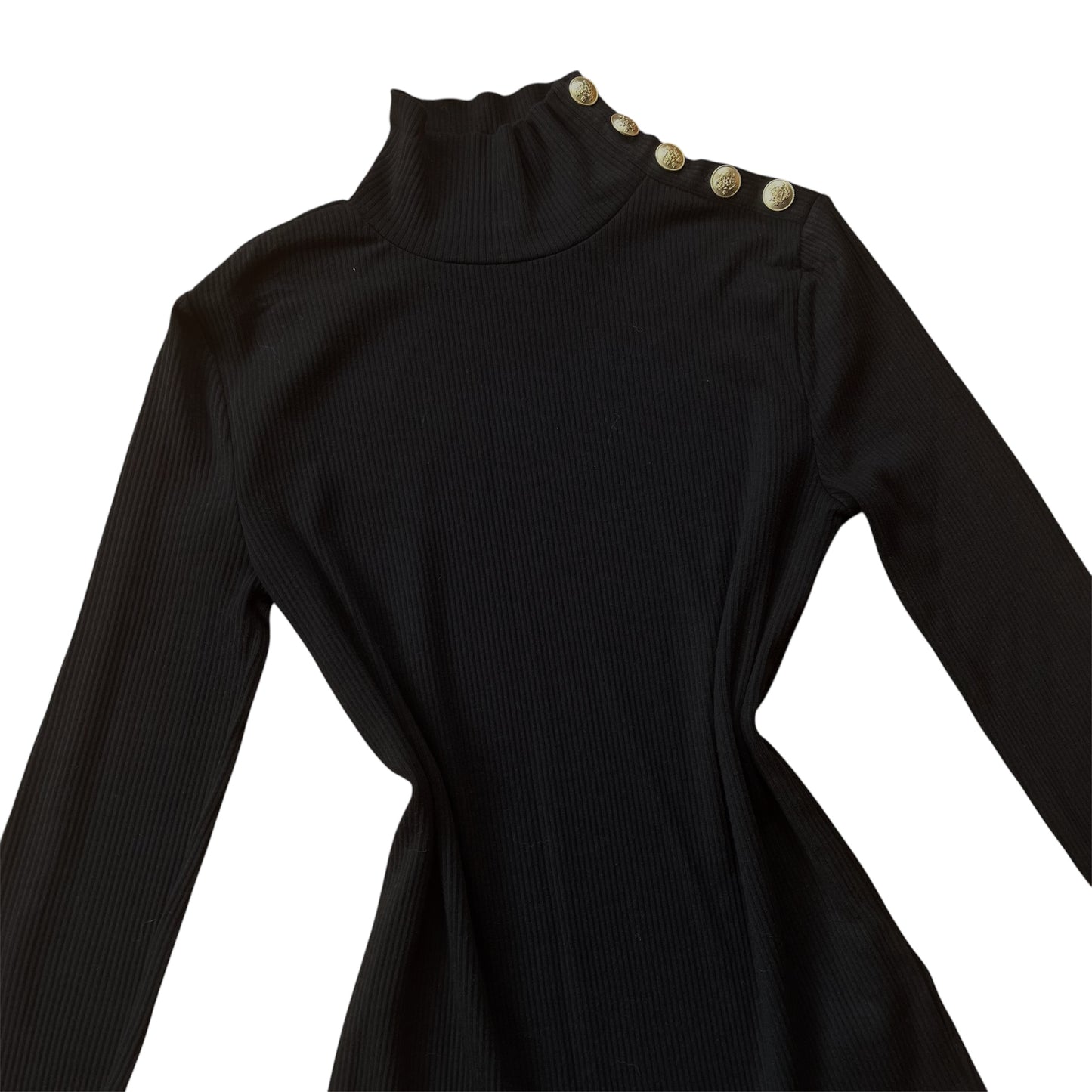 Blusa negra botones dorados