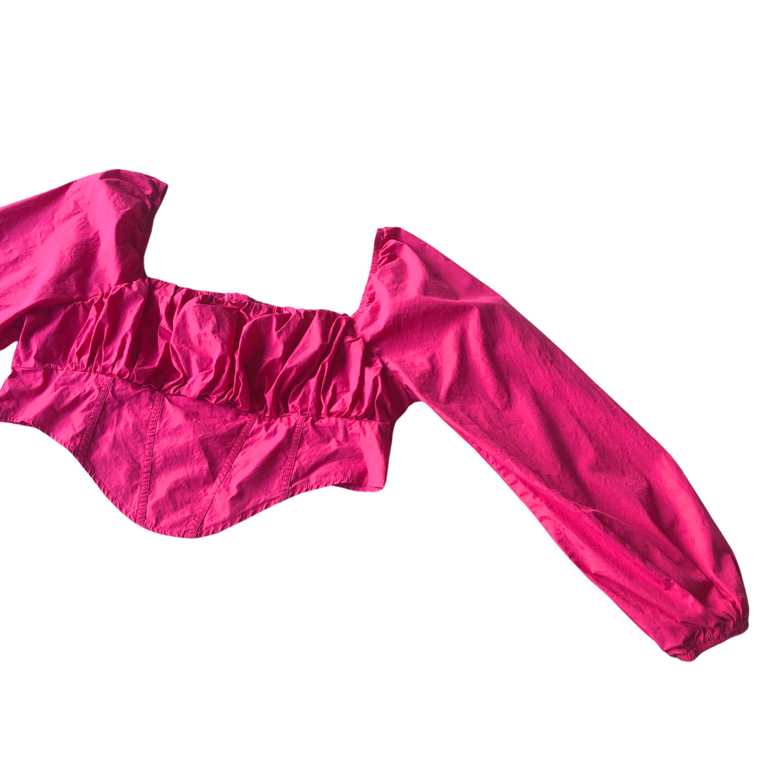 Blusa rosa mexicano corset