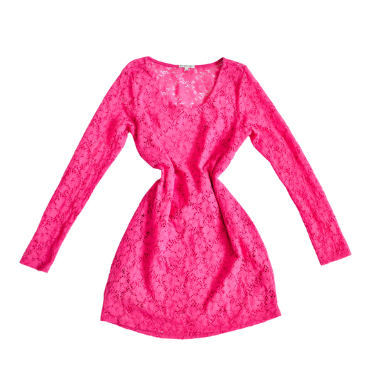 Vestido rosa de encaje