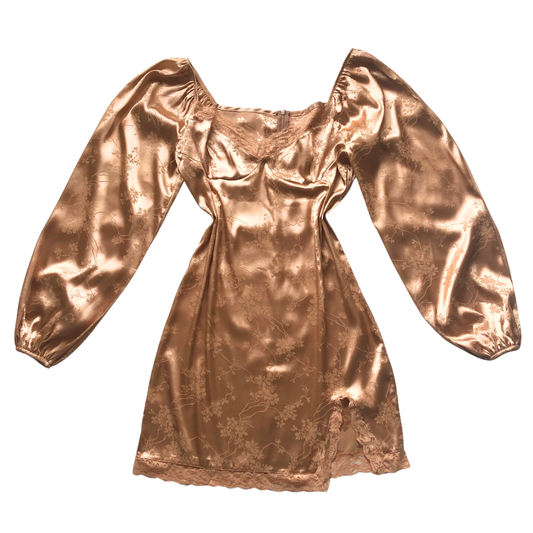 Vestido satinado café