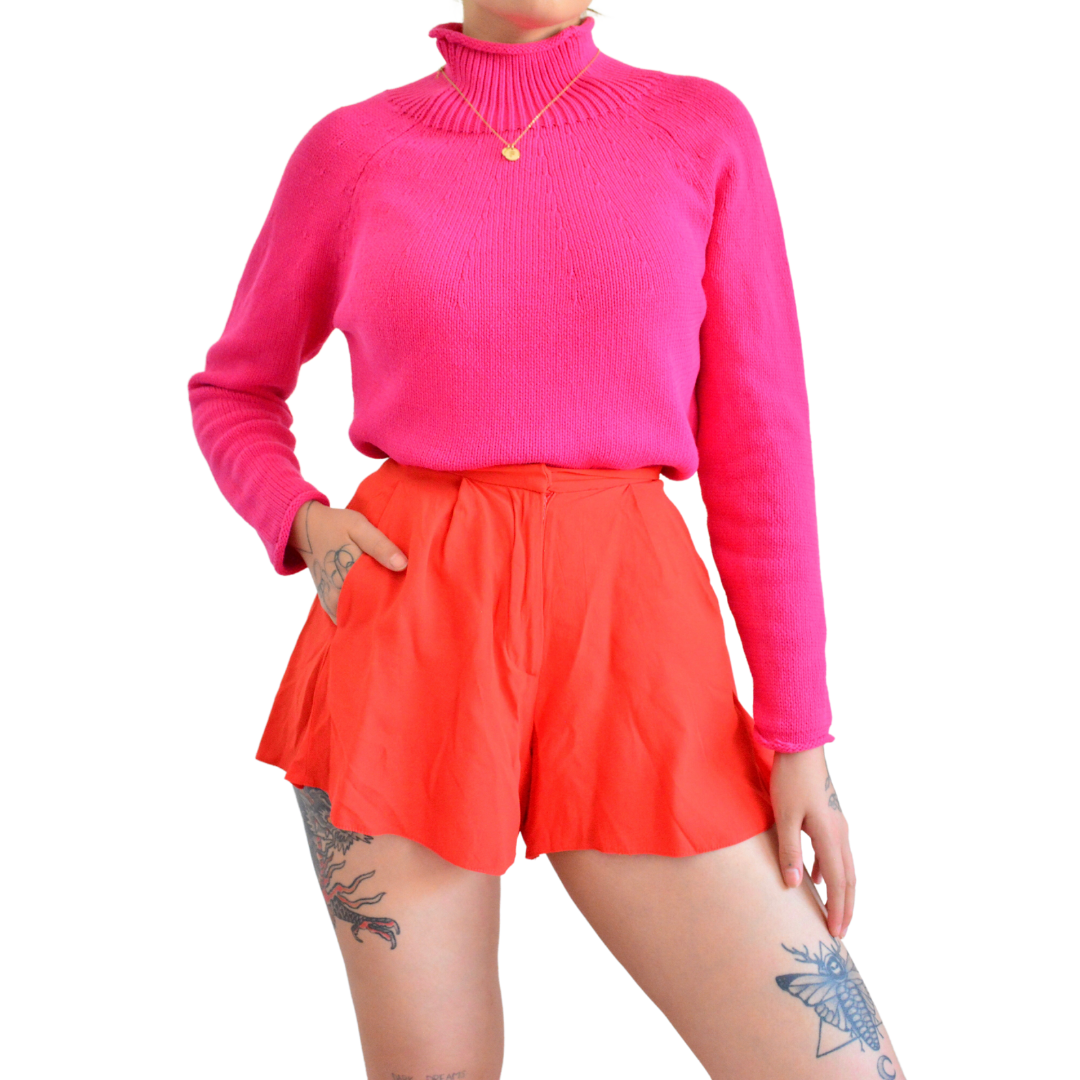 Suéter knit rosa mexicano.