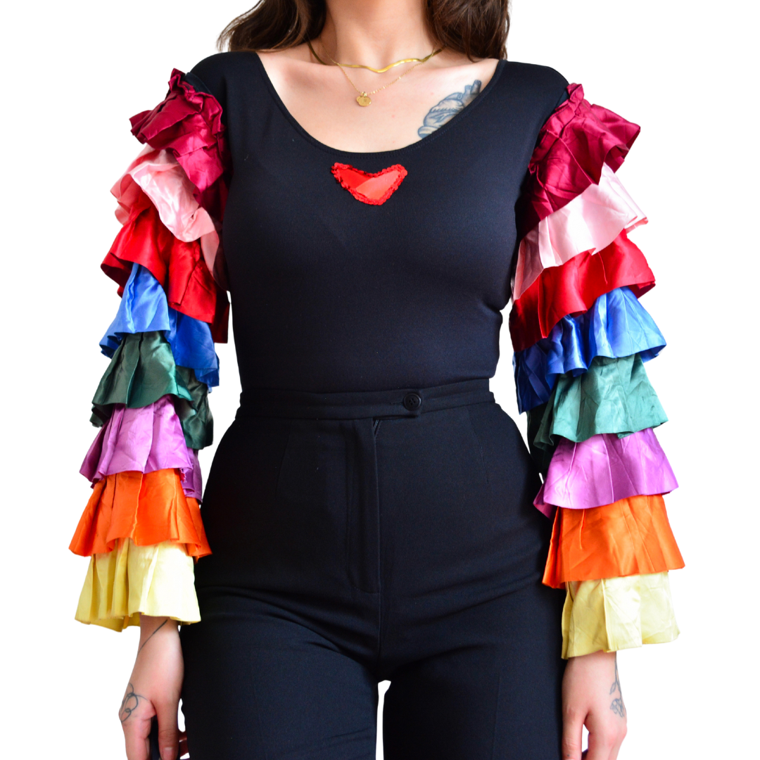 Bodysuit groovy con mangas multicolor