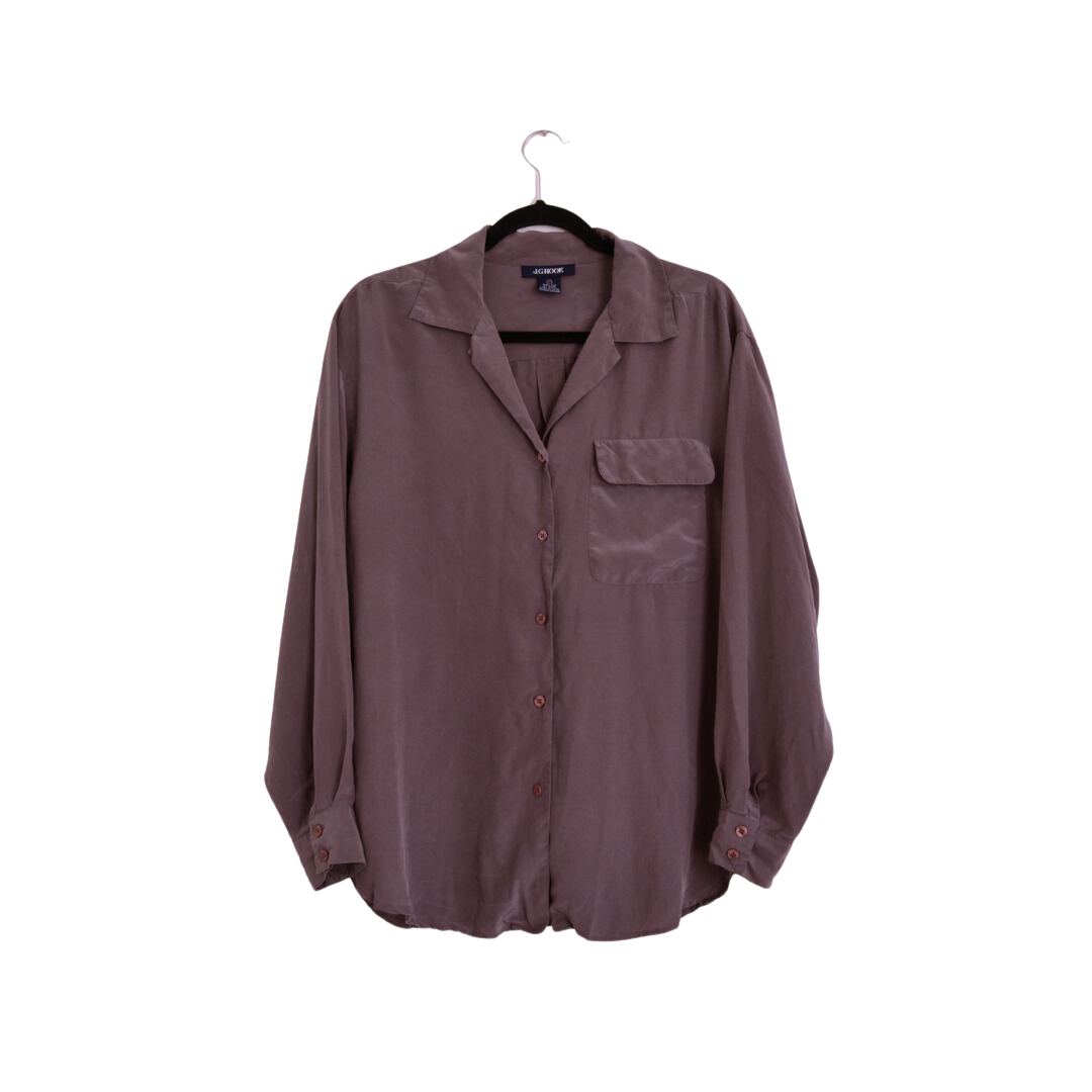 Camisa de seda morado pálido