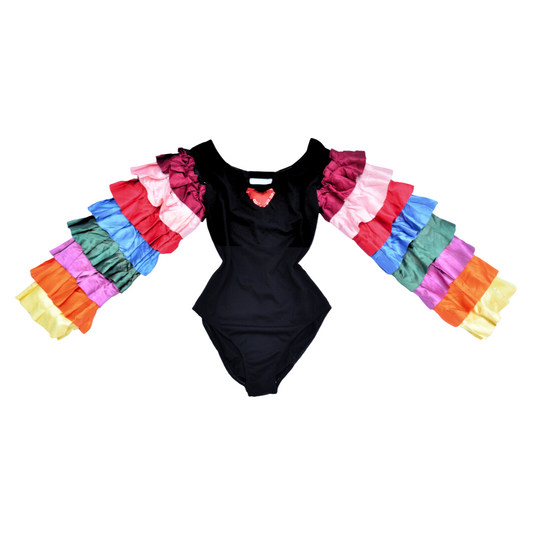 Bodysuit groovy con mangas multicolor