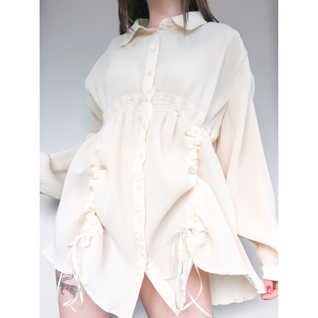 Blusa plisada upcycling