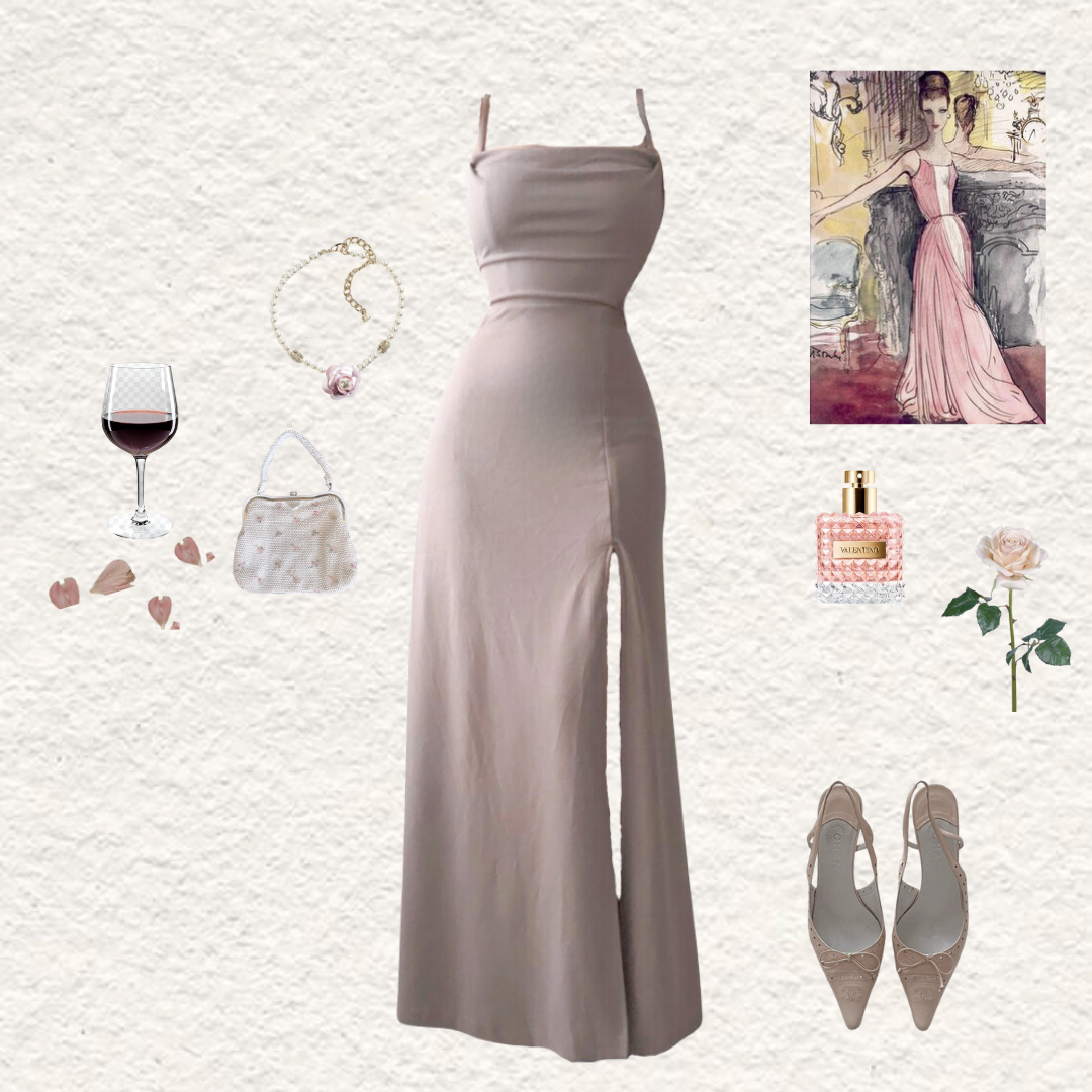 Vestido largo con abertura
