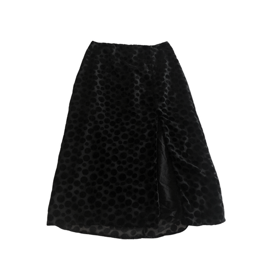 Falda negra velvet polka dots