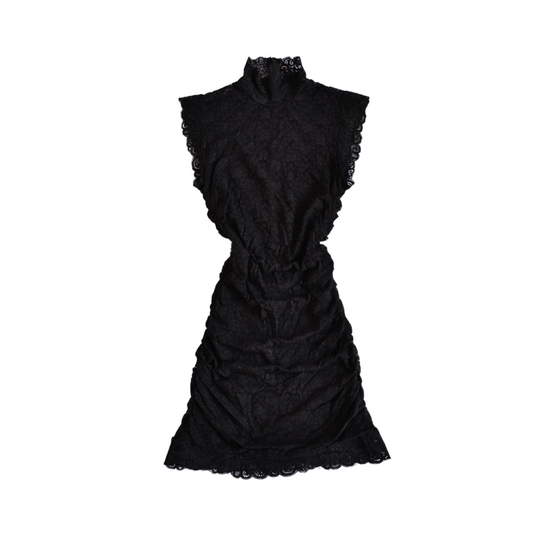 Vestido negro de encaje con forro