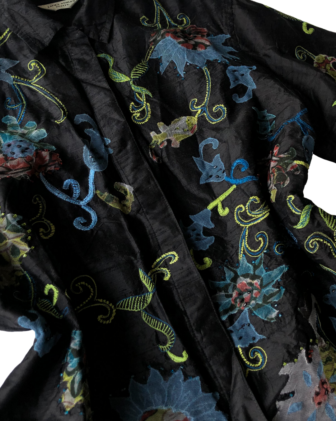 Blusa 90s de seda y canutillo